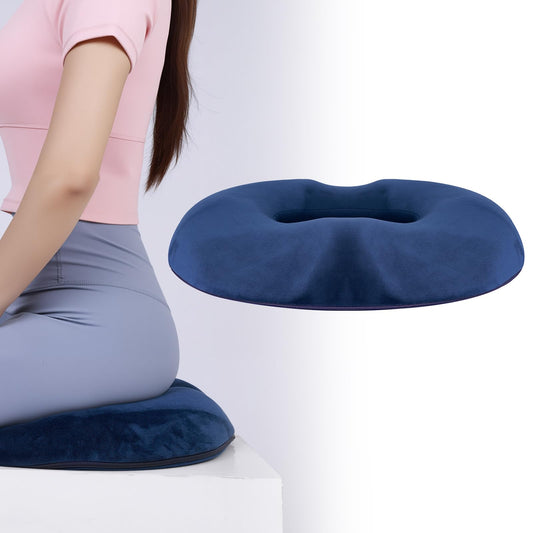 D DITALON Donut Pillow for Tailbone Pain and Hemorrhoid, Memory Foam Butt Donut Seat Cushion with Hole, Pelvis Pressure Relief Cushion for Coccyx, Sciatica, Postpartum, Long Sitting Office Chair
