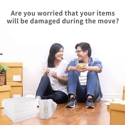 260pcs Moving Supplies, 4 Sizes Foam Pouches(7.5" x 7.5". 7.5" x 12" .12" x12" 14" x 14". 60pcs fragile labels) for Moving and Storing,Making Packaging and Transportation Easier.