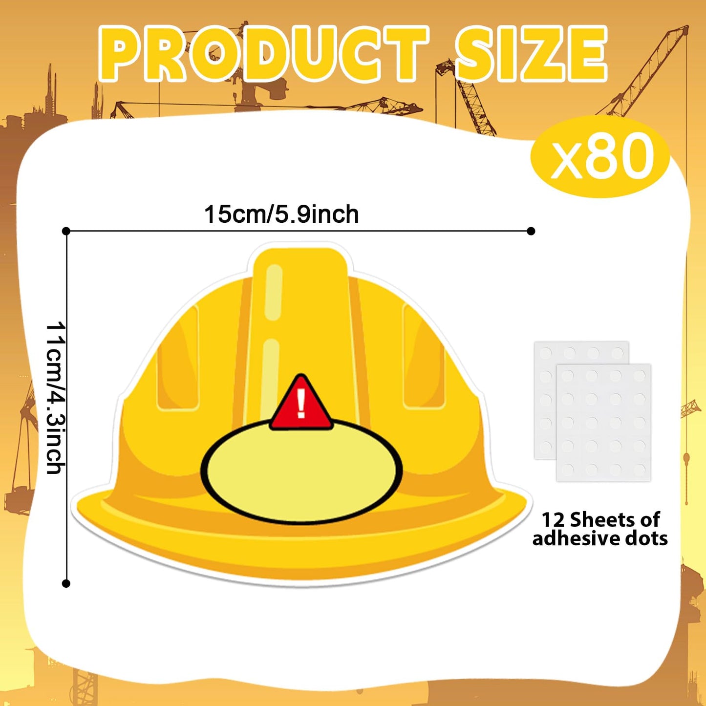 gisgfim 80Pcs Construction Helmet Cutouts Back to School Decorations Bulletin Board Construct Paper Cut-Outs Classroom Decor for Boy Girl DIY Craft Photo Wall Kindergarten Preschool Party Favor Supply