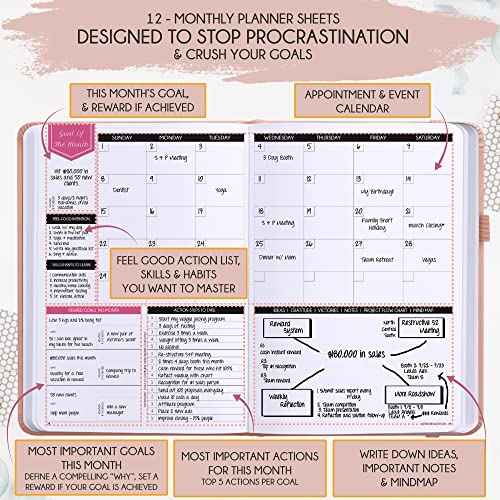 Law of Attraction Planner ? Undated Hourly, Weekly & Monthly Goal Setting Planner, 12-Month to Increase Productivity | Life & Gratitude Journal, Include Foldable Vision Board, Gift Box & Stickers