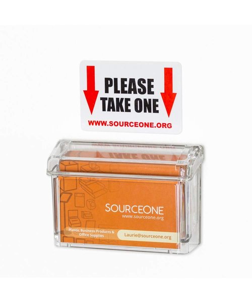 SOURCE ONE Premium Outdoor Business Card Holder Peel and Stick Clear Unbreakable Take One Sticker Included