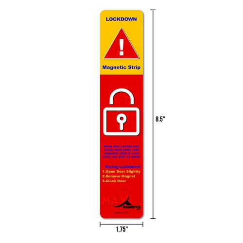 50 Pack Lockdown Magnetic Strips for School Lockdowns, Full Size - Easy and Quick Way to Lock Doors in The Event of a Lockdown or an Emergency.