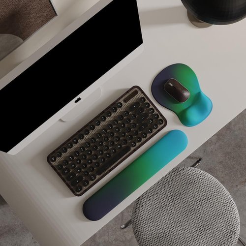 ErgoComfort Gel Wrist Rest Mouse Pad - Ergonomic Support for Office & Gaming | Non-Slip Design, 08 Aurora Borealis