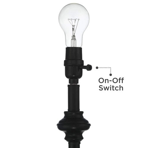 360 Lighting Carter Traditional 3 Piece Table Floor Lamp Set Black Metal Cream Fabric Tapered Drum Shade Decor for Living Room Bedroom House Bedside Nightstand Home Office Reading Family