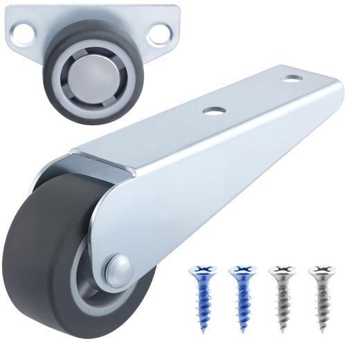 Deozu 2 Pcs Gate Caster Wheels Replacement, Small Wheels, Rubber Rolling Swivel Casters, Roller Wheels, Non-Slip Pulley Directional Wheel for Drawers, Gate,Tables, Furniture (2 Styles)