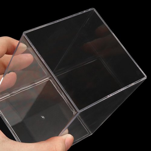 TAICHEUT 21 Pack Clear Square Acrylic Pen Holder, Square Makeup Brush Holder, Desktop Pencil Cup for Toothbrush, Straw, Makeup Brush, Office School Home Supplies