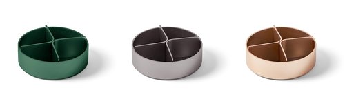 Lexon City Desk Tray Round 4 Compartments, Aluminum Finishing - Soft Gold
