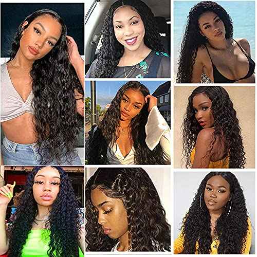 20 20 20 Inch Water Wave Bundles Human Hair Bundles #1B Nature Black Water Wave Bundle Unprocessed Brazilian Virgin Weave Hair 3 Bundle 50 Gram Per Bundle for Woman