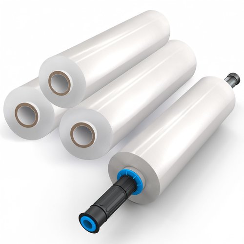 4 Rolls x 15" x 900 FT x Clear Heavy Duty Stretch Wrap Shrink Film for Shipping Packaging Moving Packing Trucking Logistics - Thicker Extra Durable Film - Wrap Holder Included