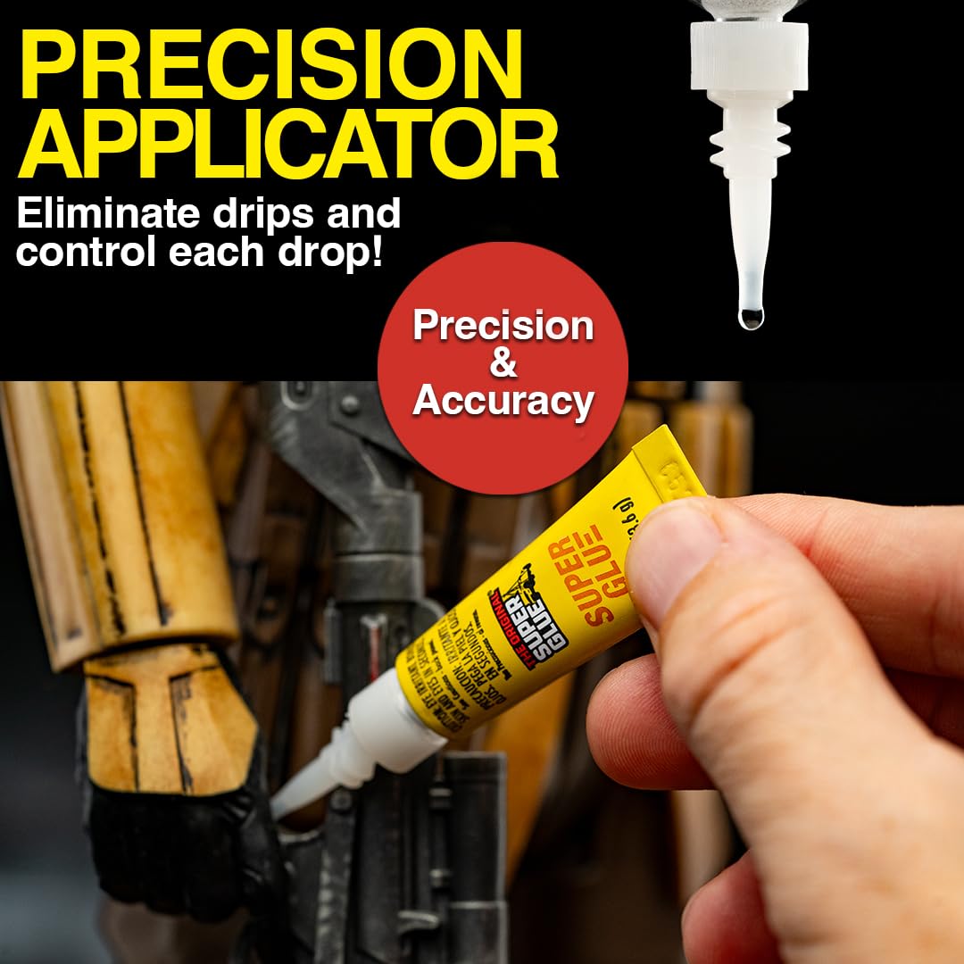 Super Glue Liquid, 2 Gram Tubes, 12-Pack, Clear, Instant Bonding, Fast Dry, Cyanoacrylate Adhesive, Precision Tip for Wood, Metal, Plastic, Crafts, Ceramic, and Toy Repairs