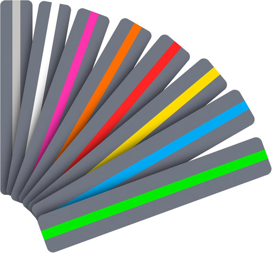 Skiennix Guided Reading Strips - Assorted Colors for Dyslexia Support | 8 Pack Highlighter Overlays