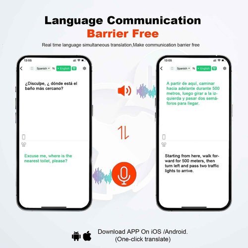 Ai Translation Earbuds Real Time,144 Language Translator Earbuds with APP,Audifonos Traductores Inglés Español,OWS Translating Earbuds Headphones Device for Travel Business Learning 4
