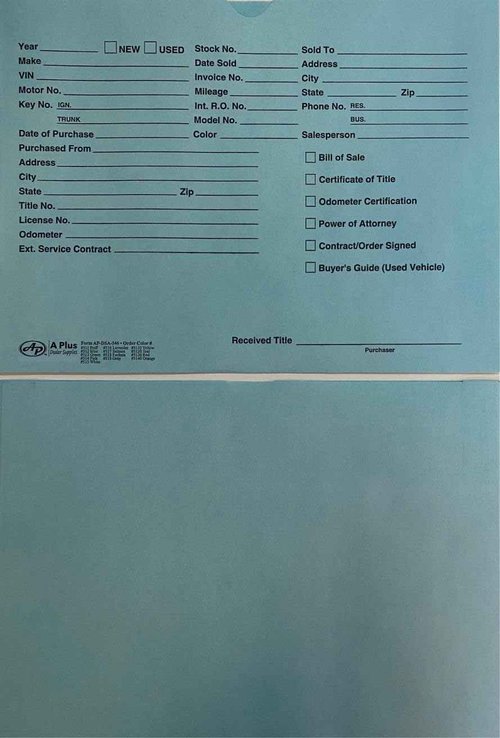 A Plus Dealer Supplies Vehicle Printed Dealer Jackets #512 DSA-546 Blue, 100 Quantity (P5*)