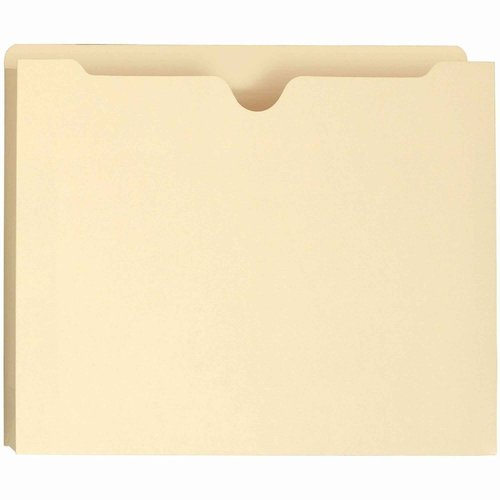 Smead 100% Recycled File Jacket, Reinforced Straight-Cut Tab, 2" Expansion, Letter Size, Manila, 50 per Box (75605)