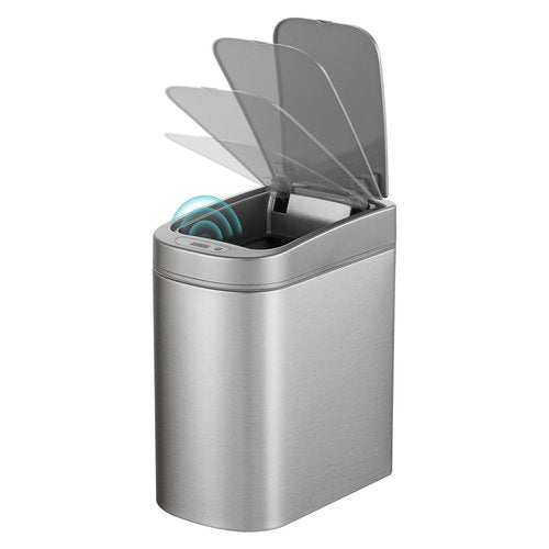 Ninestars Automatic Motion Sensor Bathroom Trash Can, 1.8 Gallon Smart Opening Garbage Bin for Bathroom, Bedroom, Kitchen, Office