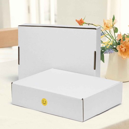 HORLIMER 12x9x3 inches Shipping Boxes Set of 50, White Medium Corrugated Cardboard Box Literature Mailer