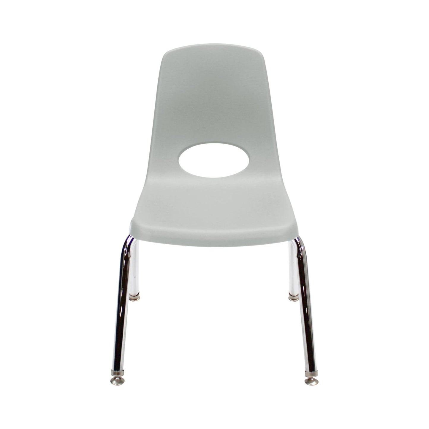 FDP 14" School Stack Chair,Stacking Student Seat with Chromed Steel Legs and Nylon Swivel Glides For In-Home Learning or Classroom - Light Gray (6-Pack), 10364-LG