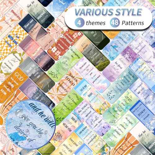 48 Piece Bible Verse Magnetic Bookmarks - Christian Scripture Inspirational Book Marks with Boxes - Religious Motivational Book Marker Prayer Page Clips for Women & Men Reading Gifts