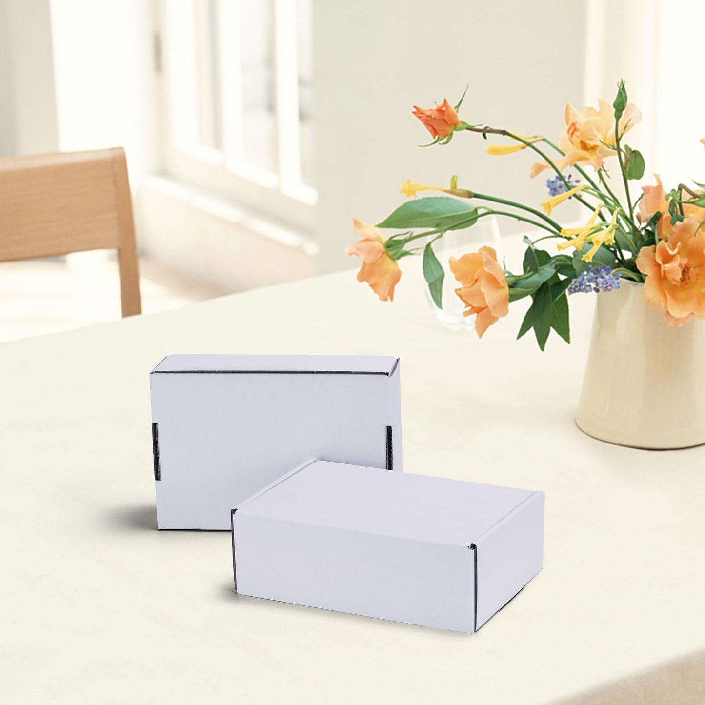 HORLIMER 9x6x3 Shipping Boxes Set of 30, White Corrugated Cardboard Mailer Box for Packing Small Business
