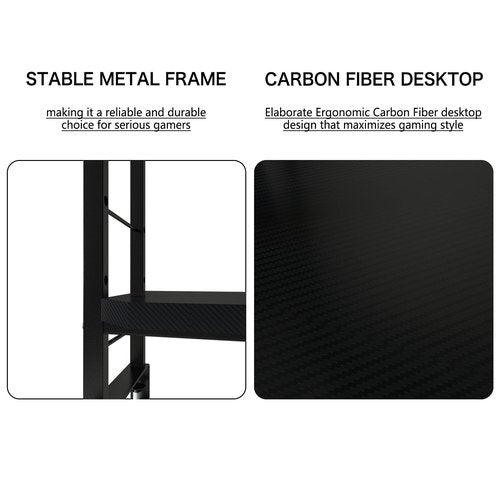 PROXRACER Ergonomic Monitor Stand for 42" and Up Tables, Adjustable Shelf, Rust-Free Metal Frame, Supports 200 lbs, Easy Assembly, Suitable for Gaming and Office