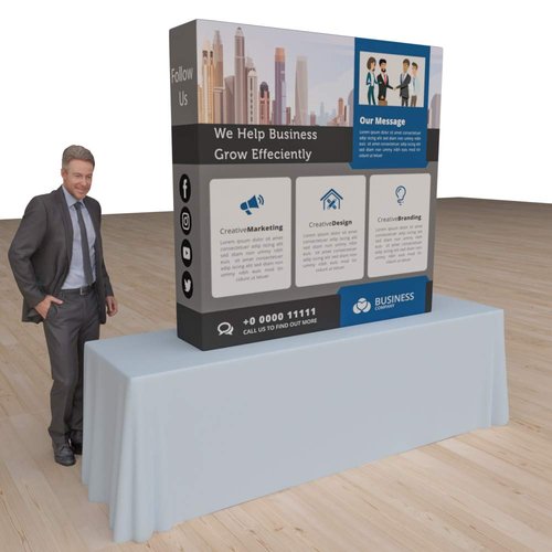 Vispronet Pop-Up Tension Fabric Trade Show Display Booth Frames (5ft x 5ft)