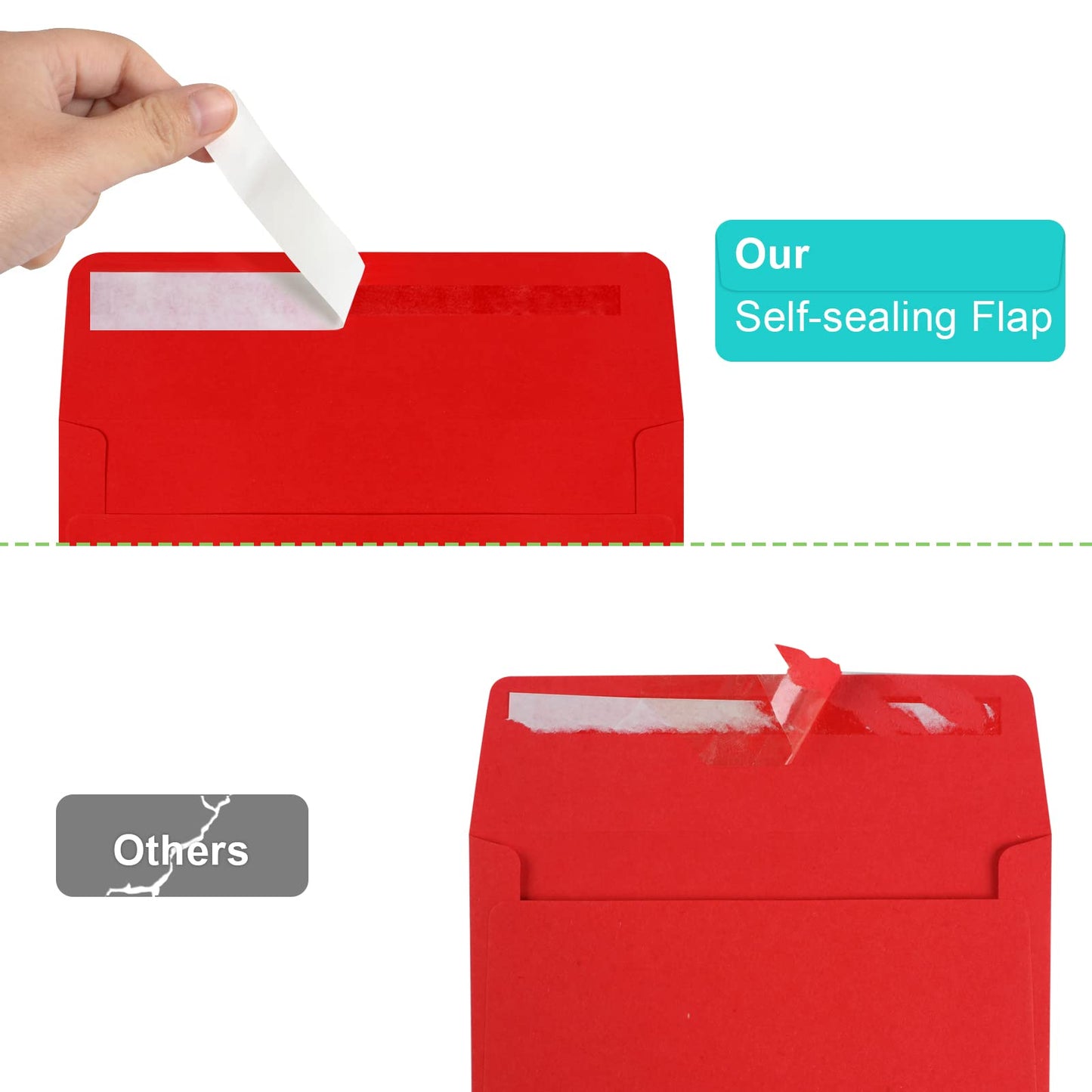 70 Packs of Invitation Envelopes, A2 Envelopes Red Postcard for 4.5x5.5 for Invitations, Self Seal for Photos RSVP, Greeting Cards