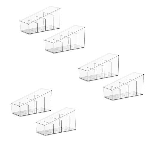 Yeeco 4 Pack Remote Control Holder, Clear TV Remote Holder Remote Control Caddy Storage Box Organizer for Table, 4 Compartments 5.9”x2.7”x3.4”