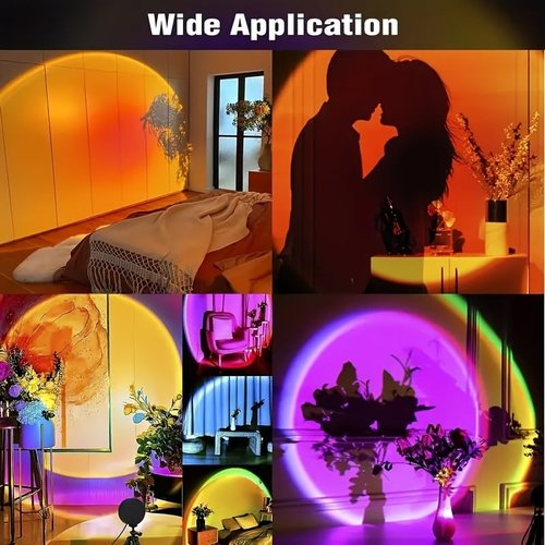 Sunset Lamp Projector 360 Degree Rotation Sun Projection Light Led Night Light Floor Lamp USB Powered Sunset Lamps for Photography Party Bedroom Decor Christmas