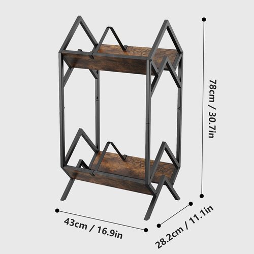 WOLiBOSS 2 Tier Vinyl Record Storage-Holds 80-100 LP Albums,Quick Assembly Vinyl Record Holder with Adjustable Dividers, Home & Studio Record Organizer for Magazine, Book, Files