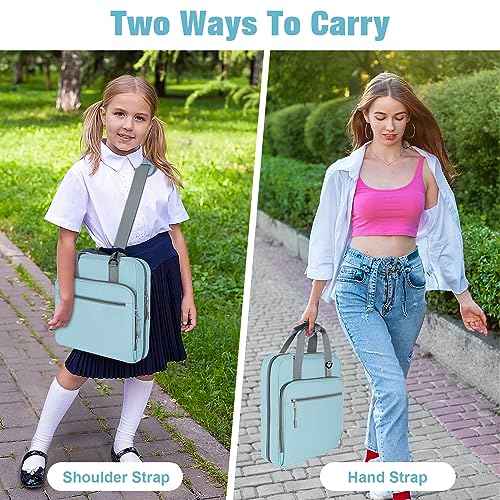 3 Ring 2 Inch Zipper Binder, 500 Sheet Capacity Binder with Zipper for Girl and Boy, Compatible with 13-Inch MacBook, Handle and Shoulder Strap Included (Blue)