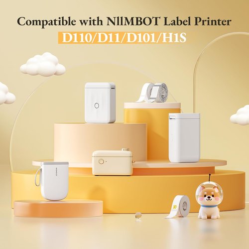 NIIMBOT Label Maker Roll Set - Waterproof Thermal Labels (3 Rolls: White, Clear, Zoo) for Home & Office Organization