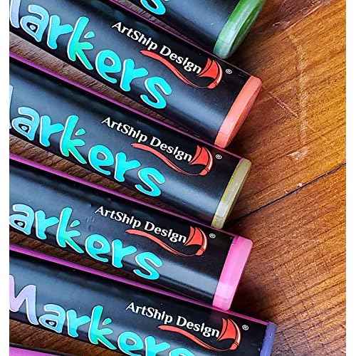ArtShip Design 36 Chalk Markers Double Pack of Both Fine & Reversible Medium Tip Liquid Chalk Pens with Labels & Tip Tweezers Wet Erase Menu Boards, Windows, Mirrors, Non-Porous Chalkboards, Metal