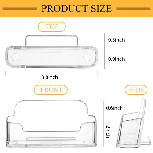 Yookeer 24 Pack Business Card Holder Acrylic Desk Display Clear Display Holder for Business Card Paper Holder Stand for Office Desktop Paper Brochure Supplies