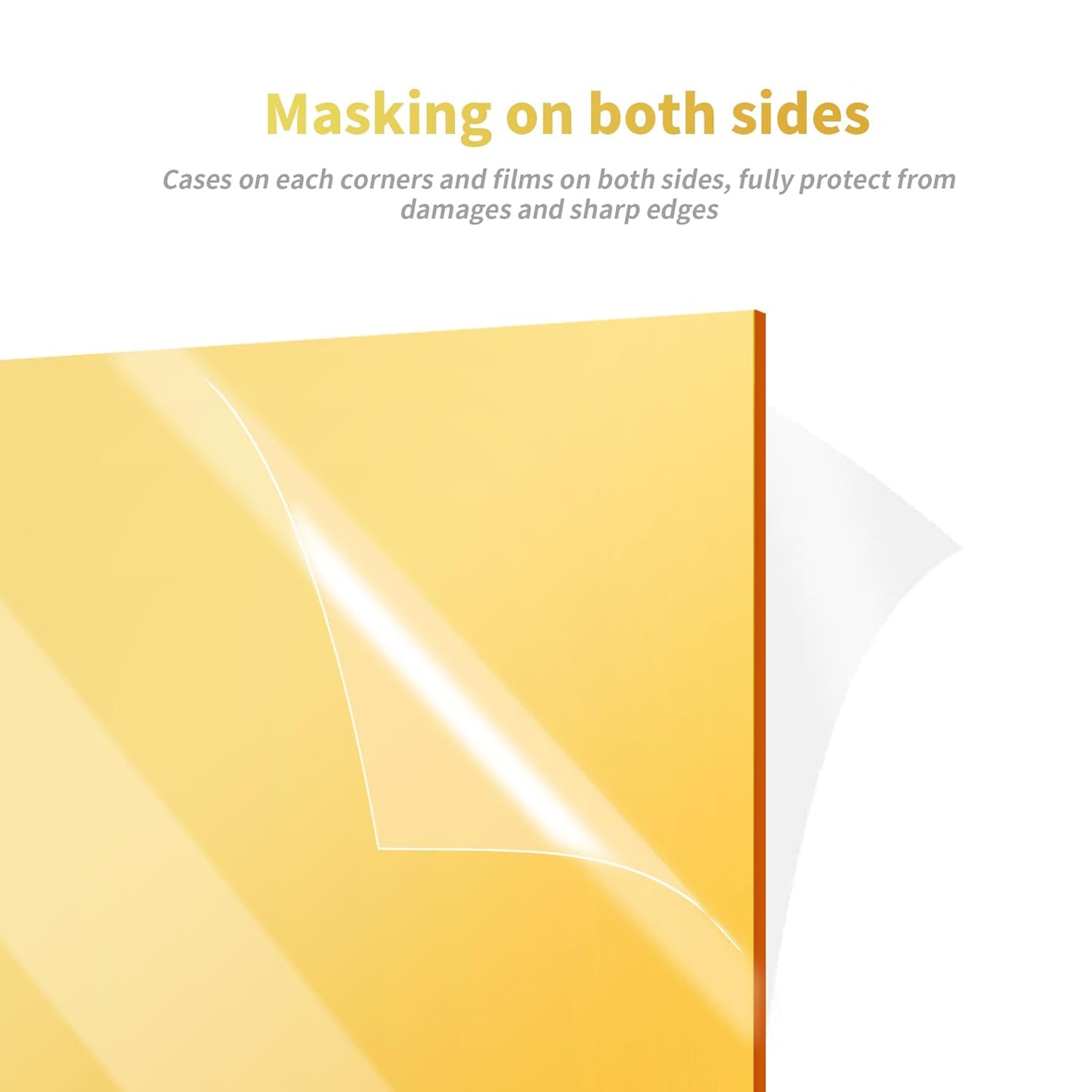 Skiennix Gold Mirrored Acrylic Sheets - 12 x 12 Inch, 1/8 Inch Thick for DIY Crafts & Art Display