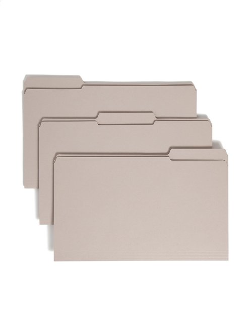 Smead File Folder, Reinforced 1/3-Cut Tab, Legal Size, Gray, 100 per Box (17334)