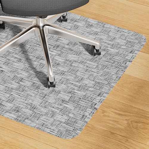 Yecaye Office Chair Mat for Hardwood Floor,35" x 47" Under Computer Desk Floor Protects for Rolling Chair,Non Slip PVC Woven Gaming Chair Mat,Not for Carpet (Lightgrey, 35" x 47")