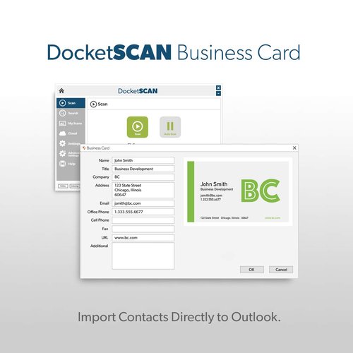 DocketPORT 687 Duplex Card Scanner (DP687) with DocketSCAN Business Card