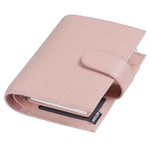 Moterm Pocket Versa - Pocket Size Binder Planner and Wallet Combo (Pebble-Dusty Rose, 19mm Ring)
