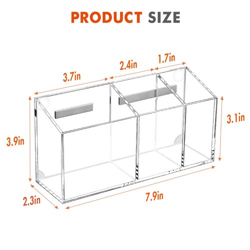 Banafich Magnetic Dry Erase Marker Holder, Acrylic Magnet Pen Holder for Whiteboard, Refrigerator, Magnetic Fridge Organizer for Office, Classroom, Whiteboard Maker Holder, Locker Organizer