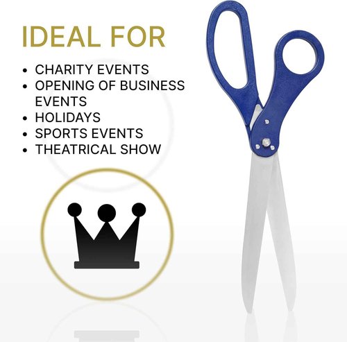 25" Blue Scissors for Grand Opening – Large Heavy Duty Shears for Ribbon Cutting Ceremony Blue Giants Ribbon Cutting Scissors for Special Events Inaugurations and Ceremonials