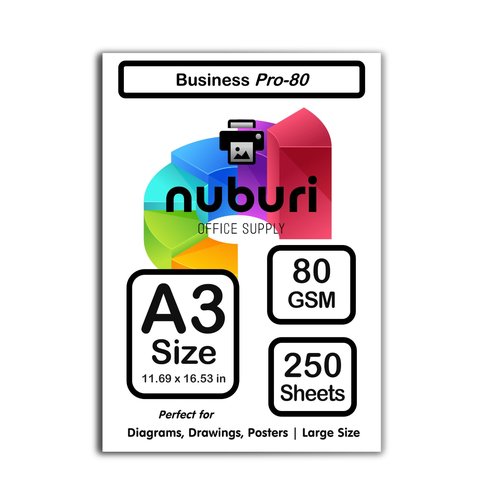 Premium A3 Size Printer Paper - Smooth Bright White Printing Surface - Professional Quality - 11.69 x 16.53 in - 297 x 420 mm (250 Sheets)