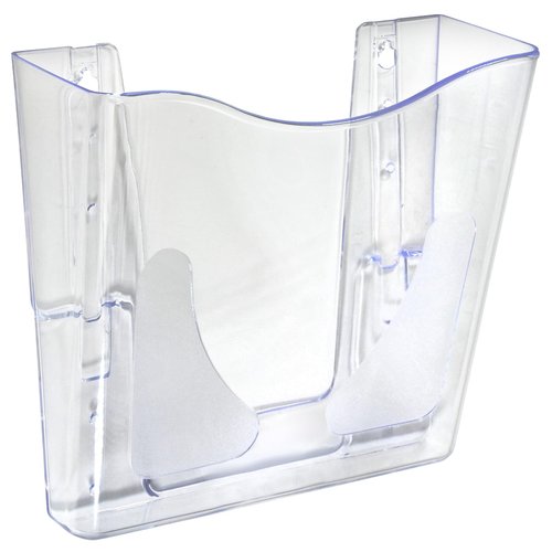 Azar Displays 250088-CLR-2PK Single Vertical Pocket Wall Mount File Holder, Clear (2-Pack)