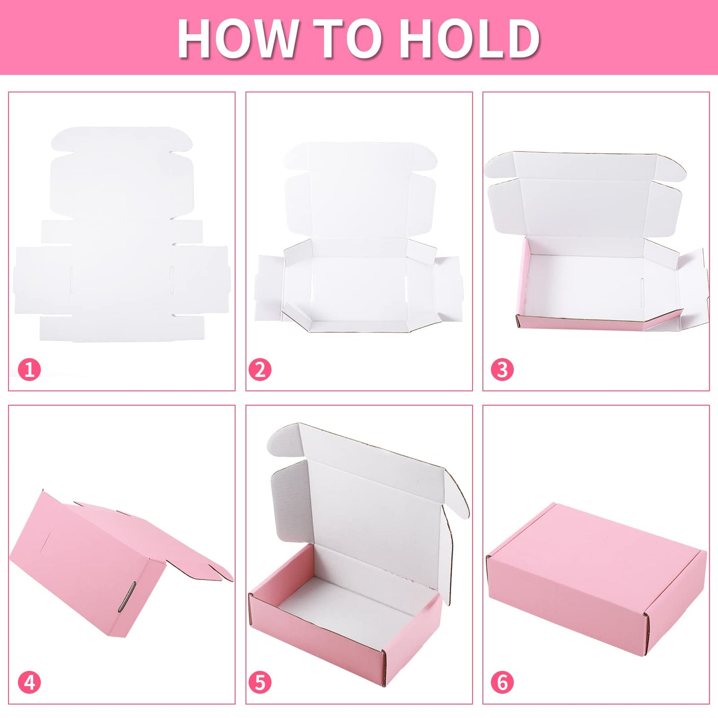 Spakon 50 Packs Shipping Boxes Cardboard Corrugated Mailer Packaging Boxes for Small Business Cute Small Box Cardboard Carton Box Mailers for Packaging Product(Pink,6 x 4 x 1.6 Inches)