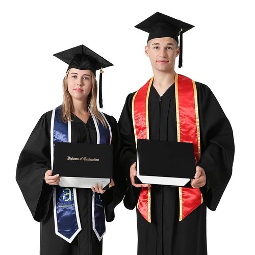 GraduationMall 8.5"x11" Smooth Padded Diploma Cover Certificate Holder Black,1-Pack