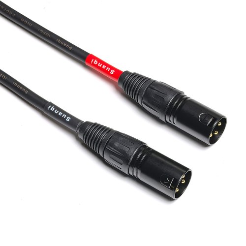 1/4 Inch TRS to XLR Male 6.35mm Balanced Signal Interconnect Microphone Cable Quarter inch to 3pin XLR Patch Cable 2Pack 8 inches
