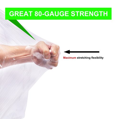 AK TRADING CO. 18" Width x 80 Gauge x 1500 FT Industrial Strength Stretch Shrink Wrap Film - Heavy Duty Packing, Moving, 20 Micron Clear Adhering Plastic Wrap (Box of 4)