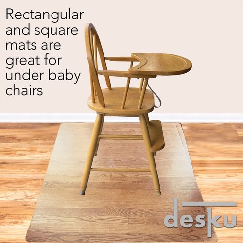 DESKU Office Desk Chair Mat with Lip – PVC Mat for Hard Floor Protection, Clear, 36 Inches x 48 Inches, Made in The USA, Home Office Supplies, Made in The USA