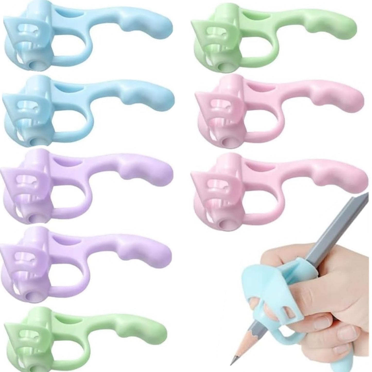TRUSBEE Pencil Grips for Kids Handwriting, 8 Pack Pencil Grippers, Toddler Pencil Grip Pencil Holder for Kids, Finger Grips Posture Correction Writing Tool for Toddlers Preschooler Training
