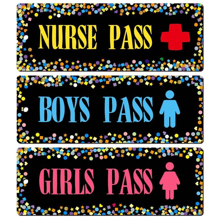 Ceiba Tree Magnetic Hall Passes for Classroom, 6 Pack - Reusable Waterproof Student Pass Cards