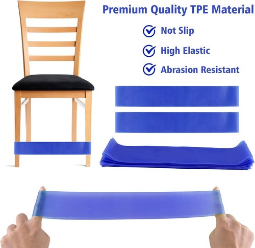 PLULON Chair Bands for Kids - 15 Pack Fidget Foot Bands for Flexible Classroom Seating | Blue